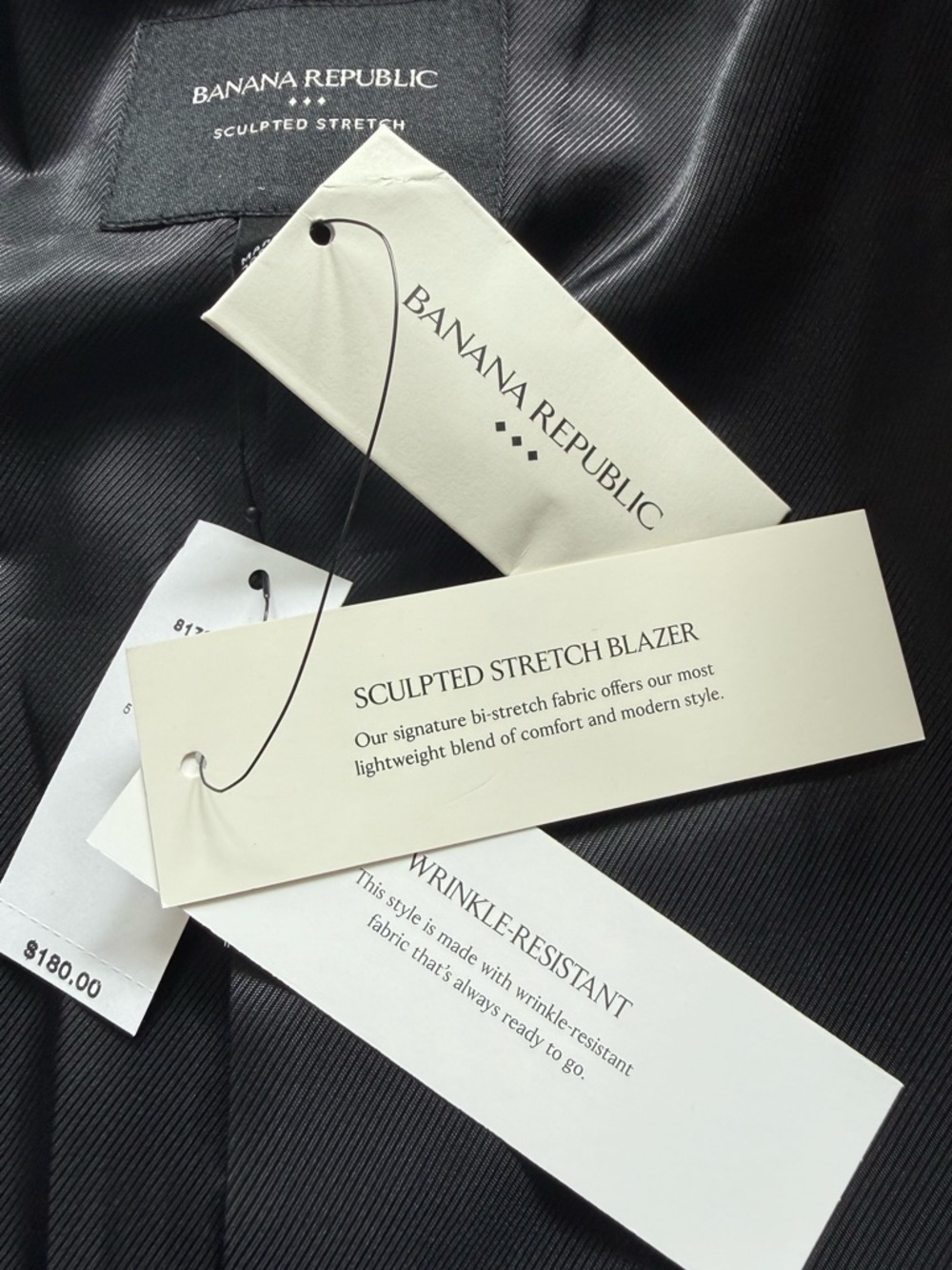 NWT Banana Republic Sculpted Stretch Blazer Black Size 4 - Picture 8 of 10